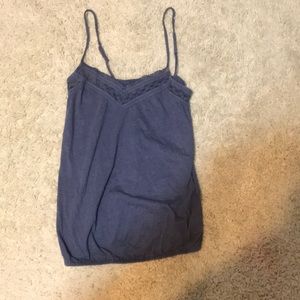 A blue tank top